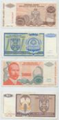 Serbian Republic Banknotes from 1993 includes a 50 billion note, 10 million note,5 million note