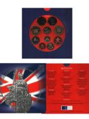 Coins. Brilliant Uncirculated Coin Collection 2004 United Kingdom 1P,2P,5P,10P,20P,2x50P,£1,2x£2.