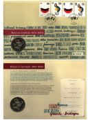 Royal Mail 2004 Coin Cover Five Pounds - Elizabeth II. Entente Cordiale 1904-2004. Four Stamps