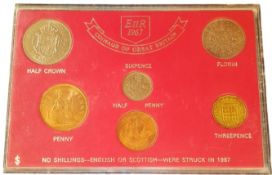 Coinage Of Great Britain 1967, presented in a plastic presentation case, No shillings English or