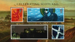 Postage Stamps GB Royal Mail Mini sheet, four stamps 'Celebrating Scotland' Mint Condition. We