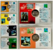 Commemorative Coin Covers, 11 coin covers from around the world to commemorate 50 years of the