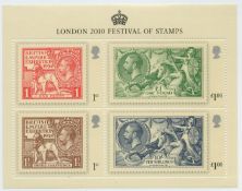 2010 London Festival of Stamps, Mint Stamp Mini sheet. We combine postage on multiple winning lots