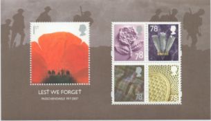 Mini Sheet of Lest We Forget Poppy Stamps 4x Mint 78 pence Stamps. We combine postage on multiple