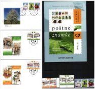FDC 3 covers Slovenian Prunus avium L, Castle buildings:- Vaulted basement castle Zuzemberk,
