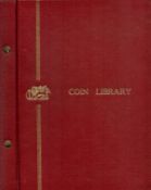 Coin Library Album containing 1977 Crown, 4 x Half-Crown, Two Shillings, 5 x 1 Shilling plus old 5p,