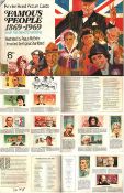 Brooke Bond Picture Cards 50 'Famous People 1869-1969, 50 of the Great Britons'. Illustrated by