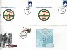 FDC 4 x Covers assorted Slovenian single stamp plus single post mark. 1 without stamp. We combine