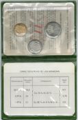 Spanish Coin Set from 1977 includes 1,5 and 25 PTAS coins in a presentation wallet. We combine