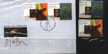 Božidar Jakac (1899-1989) FDC. 2 stamps plus 2 post marks dated 16.9.1999 Plus 2 mint Stamps. We