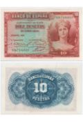 Uncirculated Spanish 10 PTAS from the year 1935 in perfect condition. We combine postage on multiple