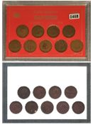 The Coinage of Great Britain Half Pennies George VI 1937-1944 Collection in plastic case. We combine