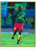 Soloman Olembe signed 12x8 inch colour photo pictured while playing for Cameroon. Good condition