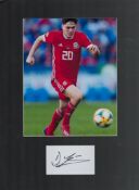 Football Dan James (Wales) Signed Signature Piece With Colour Photo. Mounted Professionally to an