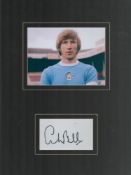 Football Colin Bell 16x12 overall mounted signature piece includes signed album page and colour