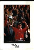 Football Bryan Robson signed 16x12inch colour print . Picturing Manchester United's Captain Marvel