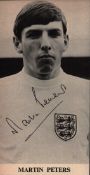 Martin Peters MBE signed black and white magazine photo. 1966 FIFA World Cup, he scored the second