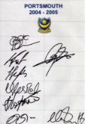 Portsmouth 2004/5 signed team sheet. Signed by 8. Good condition Est.