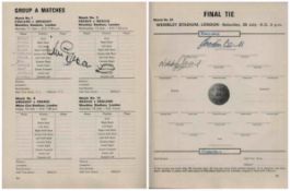 England Legends 1966 Jules Rimet Cup World Championship original tournament programme signed