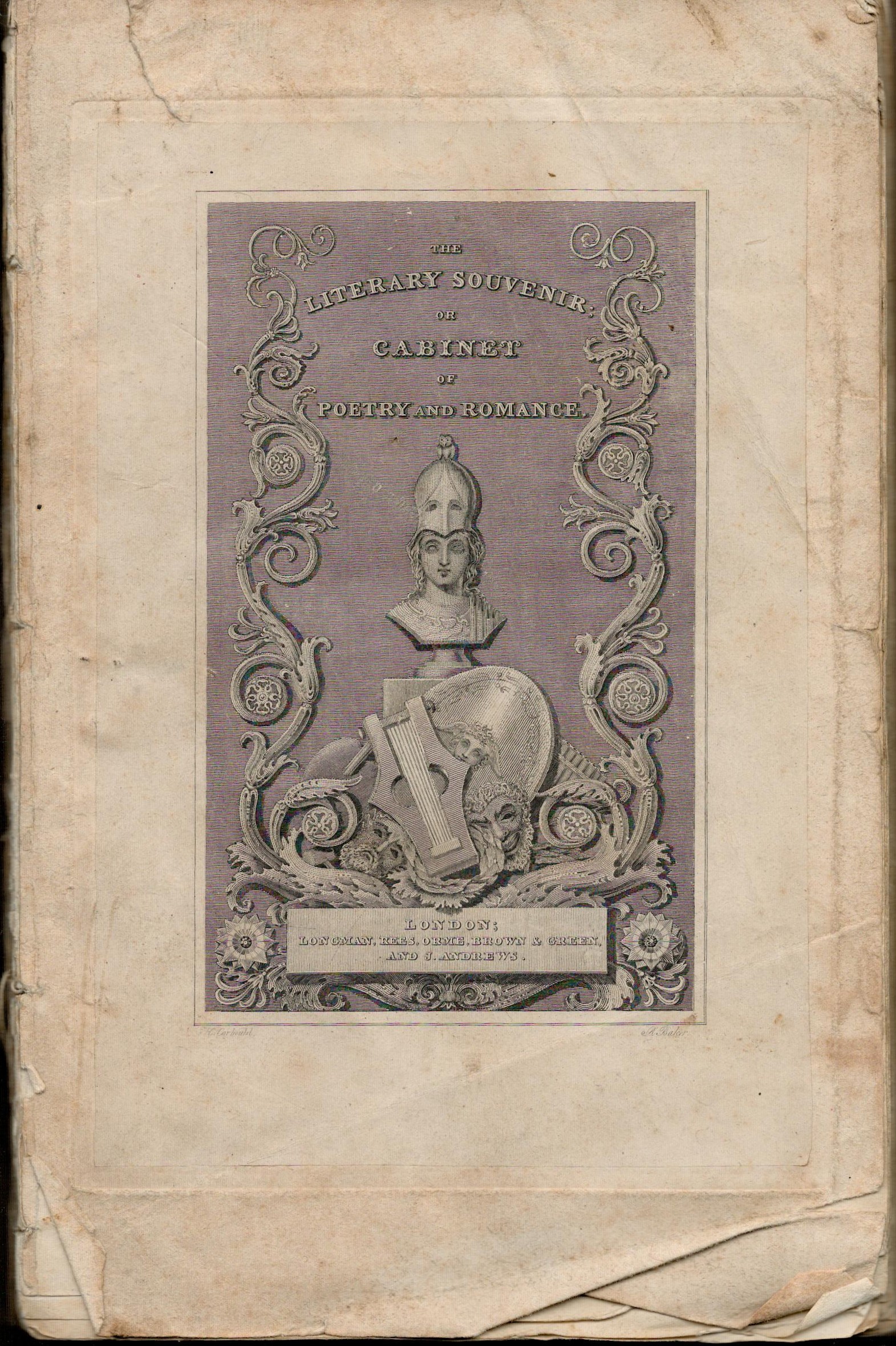 The Literary Souvenir; or Cabinet of Poetry and Romance, edited by Alaric A. Watts. Published by