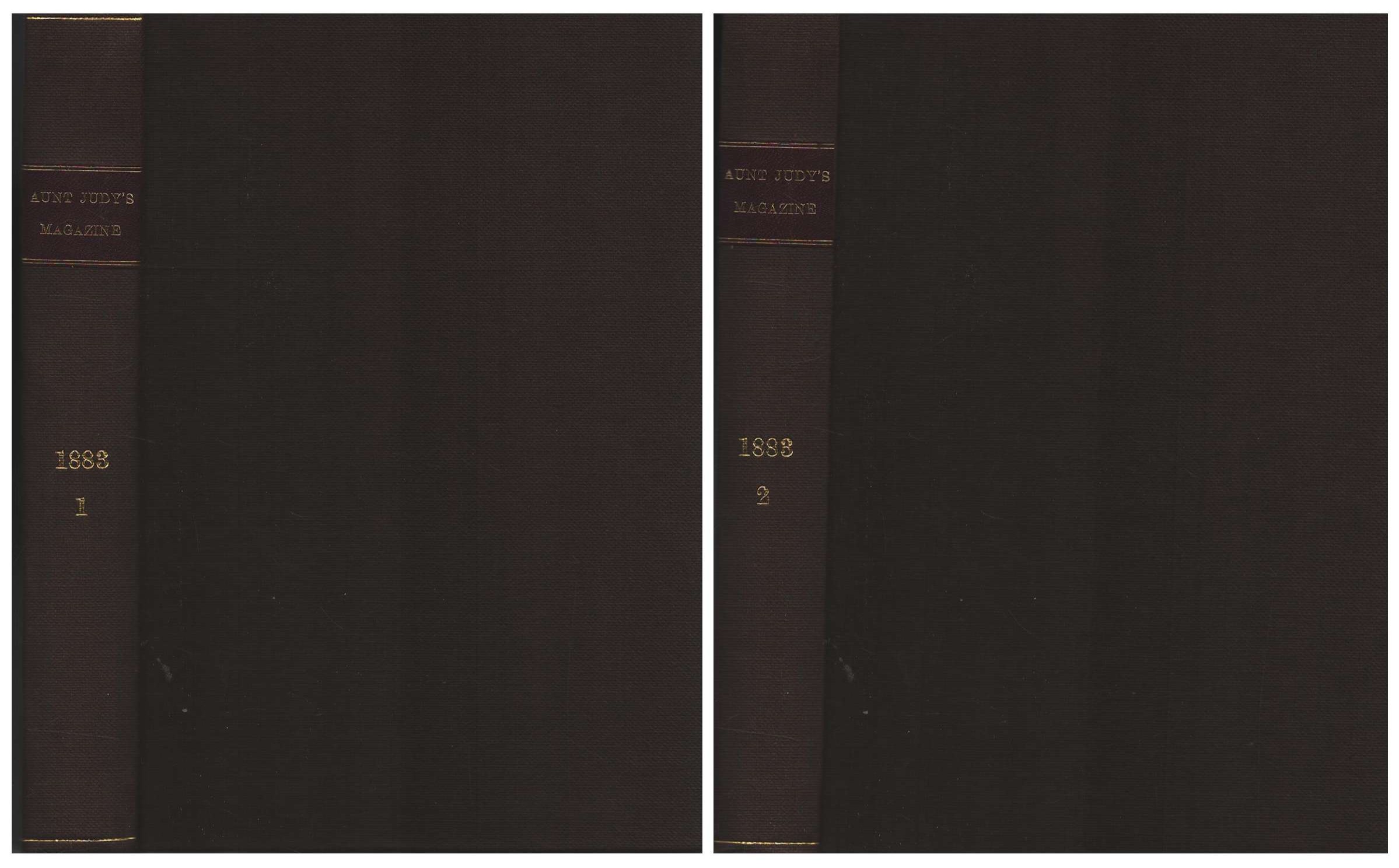 Aunt Judy's Annual Volume 1883, (2 volumes as one lot), with coloured frontispiece by R Andre and