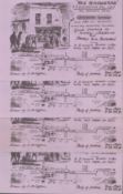The Gasworks Restaurant, thick lilac background notices 7½ x5 , designed, drawn and signed thick