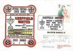 FOOTBALL SHEFFIELD UNITED V PRESTON NORTH END 1982 DAWN FIRST DAY COVER SIGNED BY TONY KENWORTHY.