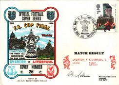 FOOTBALL EVERTON V LIVERPOOL 1986 DAWN FIRST DAY COVER SIGNED BY REFEREE ALAN ROBINSON. Good
