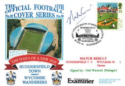 FOOTBALL HUDDERSFIELD TOWN V WYCOMBE WANDERERS 1994 DAWN FIRST DAY COVER SIGNED BY NEIL WARNOCK.