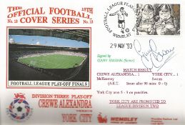 FOOTBALL CREWE ALEXANDRA V YORK CITY 1993 DAWN FIRST DAY COVER SIGNED BY GARY SWANN. Good