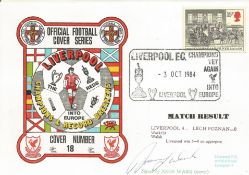 FOOTBALL LIVERPOOL V LECH POZNAN 1984 DAWN FIRST DAY COVER SIGNED BY JOHN WARK. Good condition . All