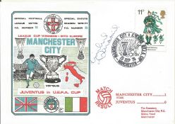 FOOTBALL MANCHESTER CITY V JUVENTUS 1976 DAWN FIRST DAY COVER SIGNED BY WILLIE DONACHIE. Good