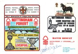 FOOTBALL NOTTINGHAM FOREST V LIVERPOOL 1978 DAWN FIRST DAY COVER SIGNED BY JOHN McGOVERN. Good