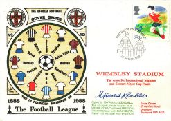 FOOTBALL WEMBLEY STADIUM 1988 DAWN FIRST DAY COVER SIGNED BY HOWARD KENDALL. Good condition . All