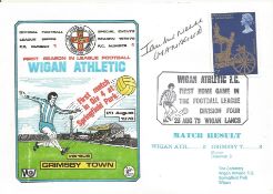 FOOTBALL WIGAN ATHLETIC V GRIMSBY TOWN 1978 DAWN FIRST DAY COVER SIGNED BY IAN McNEIL. Good