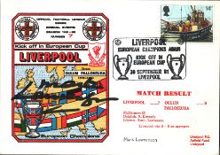 FOOTBALL LIVERPOOL V OULUN PALLOSEEURA 1981 DAWN FIRST DAY COVER SIGNED BY MARK LAWRENSON. Good