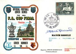 FOOTBALL EVERTON V WATFORD 1984 DAWN FIRST DAY COVER SIGNED BY STEVE SHERWOOD. Good condition .