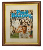 Paul Reaney signed colour photo mounted and framed with glass. 14x12 inch overall. Good condition