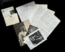 Yehudi Menuhin unsigned correspondence , flyer and programme collection. Good condition Est.