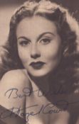 Hazel Court printed signature 5x3.5 inch black and white photo. Good condition Est.