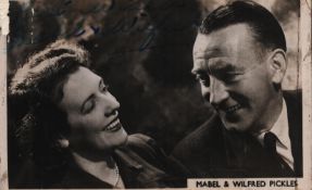 Mabel and Wilfred Pickles printed signature 6x4 inch vintage black and white photo. Good condition