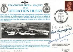 John Hamilton & George C. Baldwin, CBE DSC RN Senior Pilot signed FDC plus 1 other. Invasion of