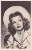 Dale Evans printed signature black and white postcard date stamped 1948, (born Frances Octavia