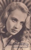 Mai Zetterling printed signature 5x3.5 inch black and white photo. Good condition Est.