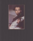 Christopher Lee signed 10x8inch approx mounted James Bond colour photo. Sir Christopher Frank