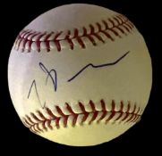Neil Leifer signed baseball in display case. American sports photographer. Good condition Est.