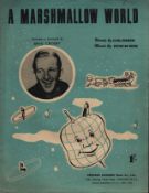 Bing Crosby A Marshmallow World vintage music score sheet. Good condition Est.