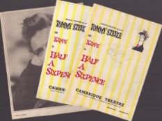 Tommy Steele collection of a signed programme, unsigned black and white photo/ music score and