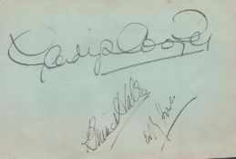 Gladys Cooper and 2 others signed album page 5.5x4 inch in size. Good condition Est.