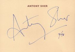 Anthony Sher signed 6x4 inch card dated 1998. Good condition Est.